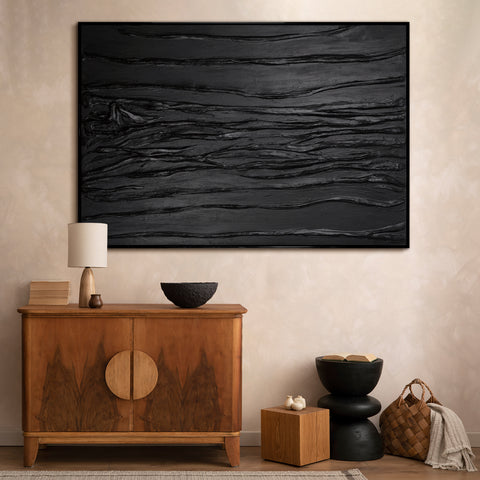 black abstract painting
