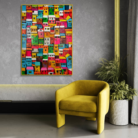 Bright abstract painting on canvas "Urban abstraction"