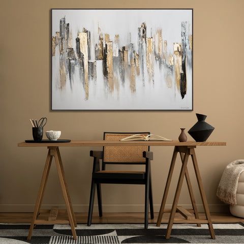 Cityscape painting on canvas "Rhythms of the City"