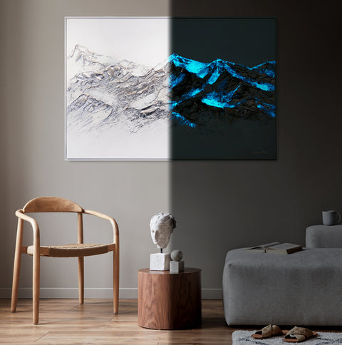 glow painting abstract mountain art